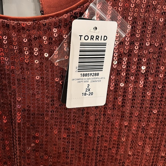 NWT torrid brown sequins blouse! - Picture 3 of 4